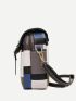 Mini Random Colorblock Plaid Flap Square Bag