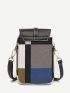 Mini Random Colorblock Plaid Flap Square Bag