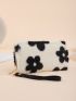 Floral Pattern Fluffy Long Wallet