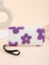 Floral Pattern Fluffy Long Wallet