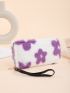 Floral Pattern Fluffy Long Wallet