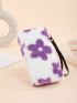Floral Pattern Fluffy Long Wallet