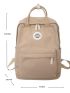 Letter Patch Decor Functional Backpack