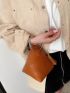 Tassel Decor Satchel Bag With Ring Handle