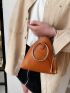 Tassel Decor Satchel Bag With Ring Handle