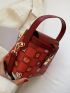Cartoon Graphic Turn-lock Flap Bucket Bag