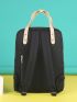 Plaid Print Patch Detail Flap Backpack With Bag Charm