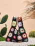 Floral Pattern Crochet Bag