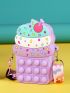 Mini Ice Cream Design Color Block Pop It Bag