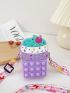 Mini Ice Cream Design Color Block Pop It Bag