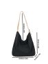 Minimalist Buckle Decor Shoulder Tote Bag