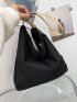 Minimalist Buckle Decor Shoulder Tote Bag