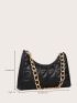 Quilted Chain Baguette Bag