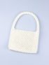 Faux Pearl Decor Square Bag