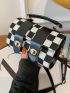 Checkered Flap Top Handle Bag