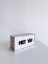 Letter Graphic Textured Box Bag