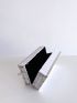 Letter Graphic Textured Box Bag