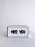 Letter Graphic Textured Box Bag