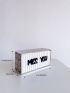 Letter Graphic Textured Box Bag