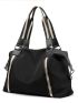 Contrast Trim Large Capacity Duffel Bag