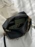 Letter Graphic Chain Handle Bucket Bag