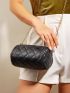 Minimalist Quilted Chain Boston Bag