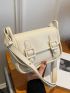 Double Buckle Decor Flap Square Bag