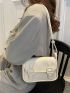 Double Buckle Decor Flap Square Bag