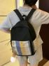 Colorblock Pocket Front Backpack With Doll