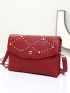 Studded Decor Flap Square Bag