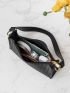 Minimalist Chevron Baguette Bag