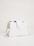 Minimalist Stitch Detail Snap Button Square Bag