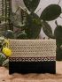 Colorblock Hollow Out Straw Clutch Bag