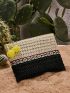 Colorblock Hollow Out Straw Clutch Bag