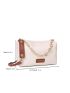 Letter Patch Detail Chain Crossbody Bag