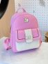Metal Patch Decor Colorblock Backpack