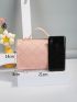 Quilted Twist Lock Top Handle Chain Flap Square Bag