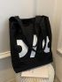 Graphic Canvas Shopper Bag