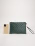 Quilted Clutch Bag With Wristlet