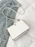 Minimalist Buckle Decor Flap Square Bag