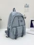 Buckle Decor Mesh Panel Waterproof Functional Backpack