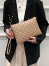 Quilted Clutch Bag With Wristlet
