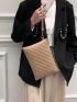 Quilted Clutch Bag With Wristlet