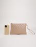 Quilted Clutch Bag With Wristlet