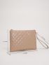 Quilted Clutch Bag With Wristlet