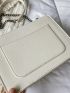 Studded Decor Chain Flap Square Bag