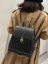 Stitch Trim Turn Lock Flap Backpack