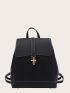 Stitch Trim Turn Lock Flap Backpack
