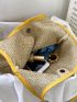Contrast Binding Straw Bag