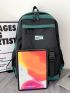 Letter Patch Detail Two Tone Functional Backpack